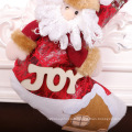 Christmas Lint Broidered Christmas Stocking Gifts Lettre Sac suspendu